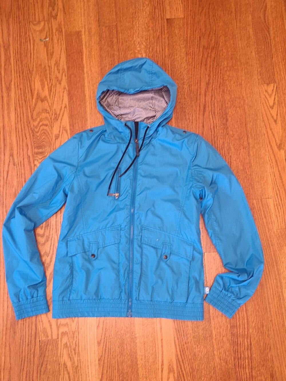 BONFIRE Bomber / Rain Jacket waterproof lined hooded Bright Blue Size Small